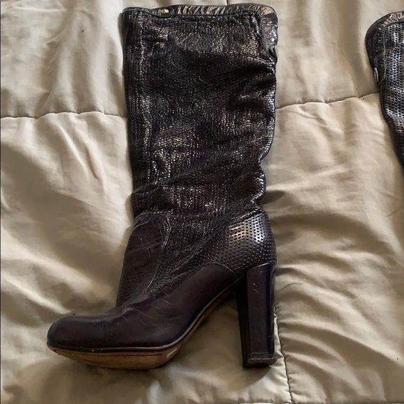 Jeffrey Campbell Navy Knee High Boots - Picture 2 of 6